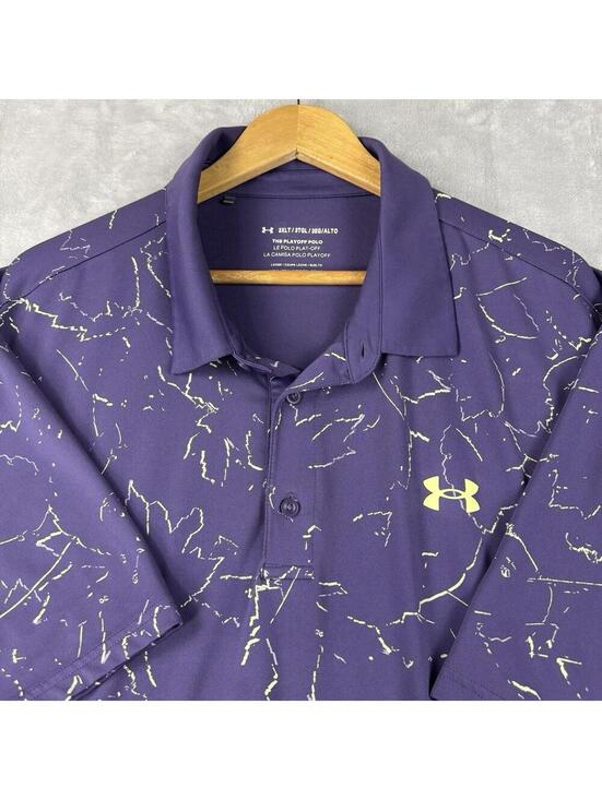 Under Armour Other - Under Armour Playoff Polo Purple Floral Golf Shirt Men 3XLT Big Tall Golf Preppy